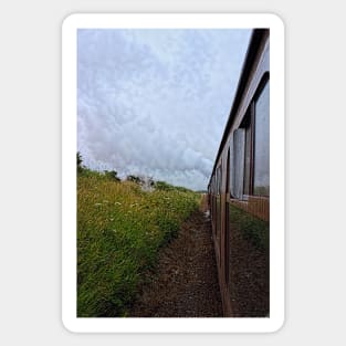 Steam train coach reflection Sticker